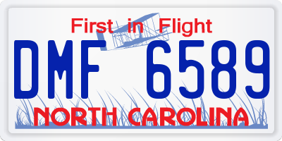 NC license plate DMF6589