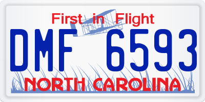 NC license plate DMF6593