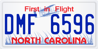 NC license plate DMF6596