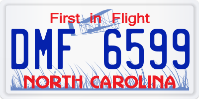NC license plate DMF6599