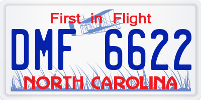 NC license plate DMF6622