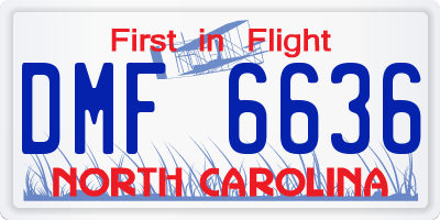 NC license plate DMF6636