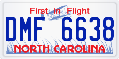 NC license plate DMF6638