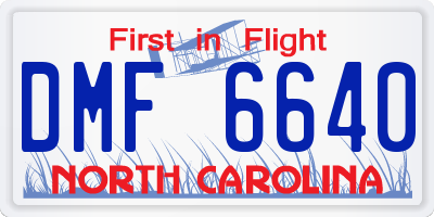 NC license plate DMF6640
