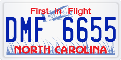 NC license plate DMF6655