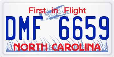 NC license plate DMF6659