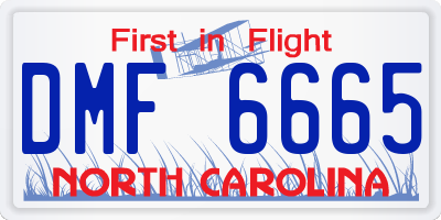 NC license plate DMF6665