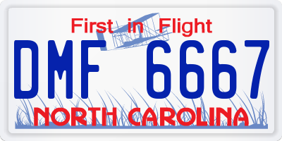 NC license plate DMF6667