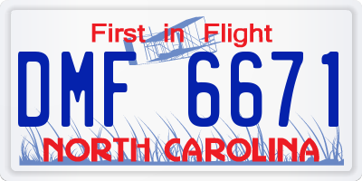 NC license plate DMF6671