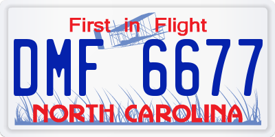 NC license plate DMF6677
