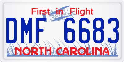 NC license plate DMF6683