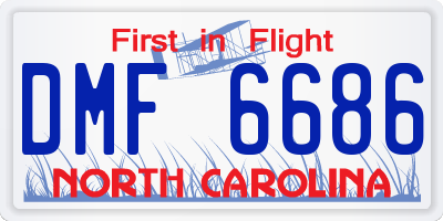 NC license plate DMF6686