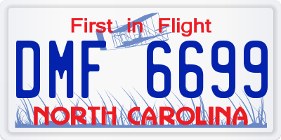 NC license plate DMF6699