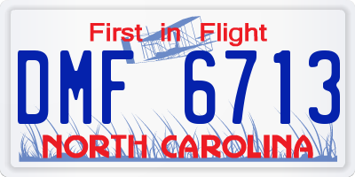 NC license plate DMF6713