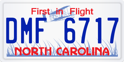 NC license plate DMF6717