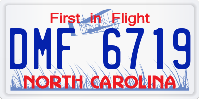 NC license plate DMF6719