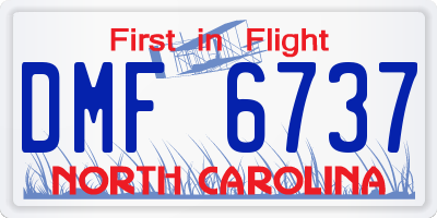 NC license plate DMF6737