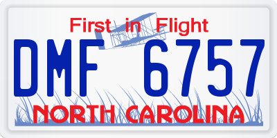 NC license plate DMF6757