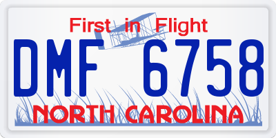 NC license plate DMF6758