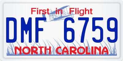 NC license plate DMF6759