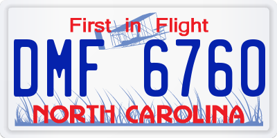 NC license plate DMF6760