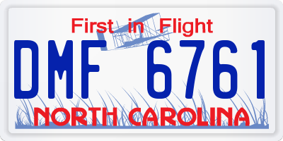 NC license plate DMF6761