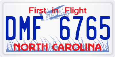 NC license plate DMF6765