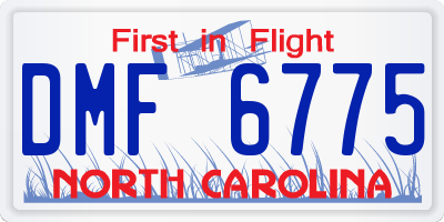 NC license plate DMF6775