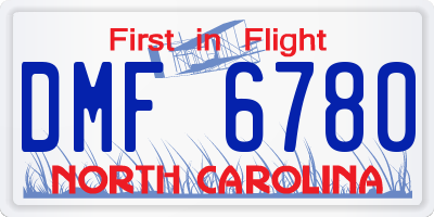 NC license plate DMF6780
