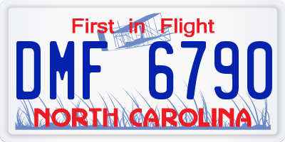 NC license plate DMF6790