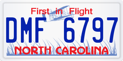 NC license plate DMF6797