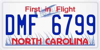 NC license plate DMF6799