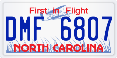 NC license plate DMF6807