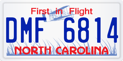 NC license plate DMF6814