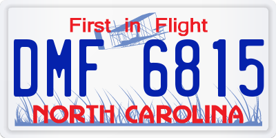 NC license plate DMF6815