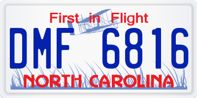 NC license plate DMF6816