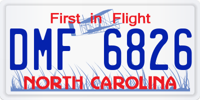 NC license plate DMF6826