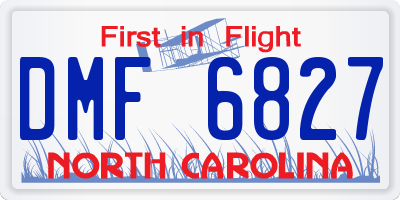 NC license plate DMF6827