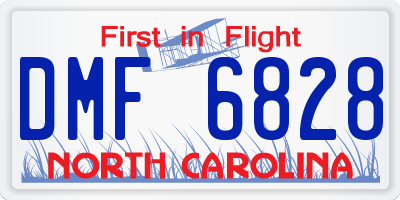 NC license plate DMF6828