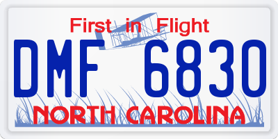 NC license plate DMF6830