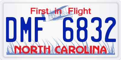 NC license plate DMF6832