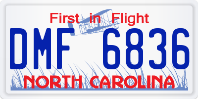NC license plate DMF6836