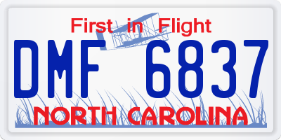 NC license plate DMF6837
