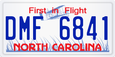 NC license plate DMF6841