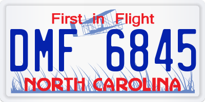 NC license plate DMF6845