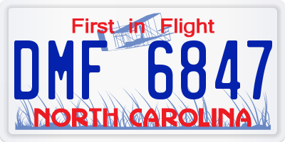 NC license plate DMF6847