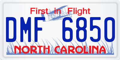 NC license plate DMF6850
