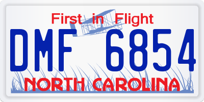NC license plate DMF6854