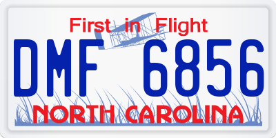 NC license plate DMF6856