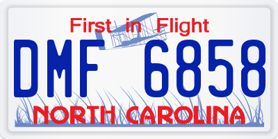 NC license plate DMF6858